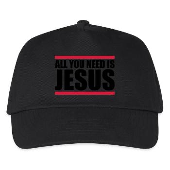 Balken Need Jesus - Kinder Basecap - Schwarz - Vorne