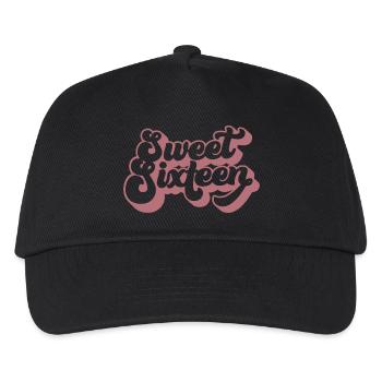 Sweet Sixteen Cute 16th Birthday Gift 16 Years Old - Kids’ Baseball Cap - black - Front