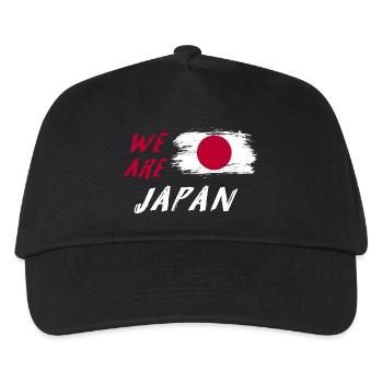 Wir sind Japan Flaggen Design - Kinder Basecap - Schwarz - Vorne