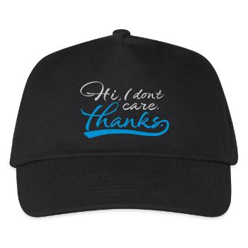 Hi I dont care - Kinder Basecap - Schwarz - Vorne