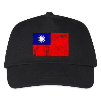 Taiwan Flag Flag Grunge Retro Vintage - Kids’ Baseball Cap - black - Front