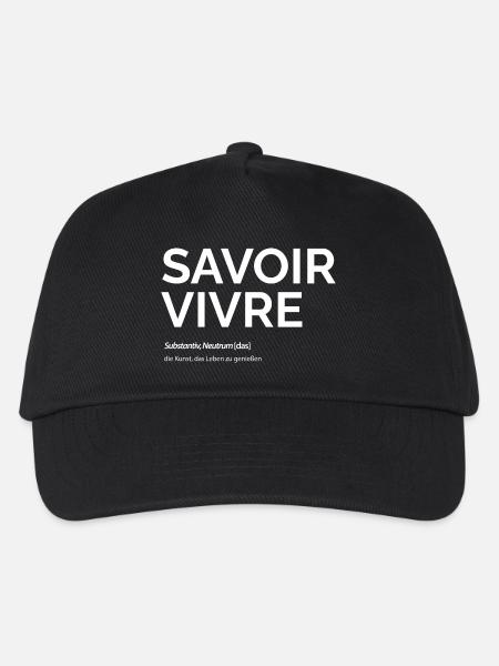 Savoir Vivre - Kinder Basecap - Schwarz