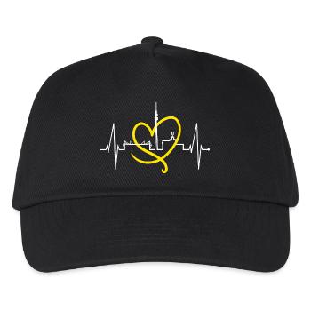 Dortmund Skyline Herzschlag Stadion Fan Dortmunder - Kinder Basecap - Schwarz - Vorne