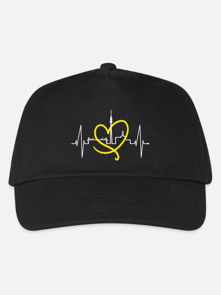 Dortmund Skyline Herzschlag Stadion Fan Dortmunder - Kinder Basecap - Schwarz