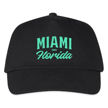 Miami Florida Teal Font - Kids’ Baseball Cap - black - Front