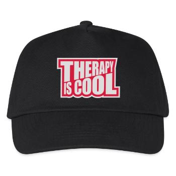therapy is cool Zitat - Kinder Basecap - Schwarz - Vorne