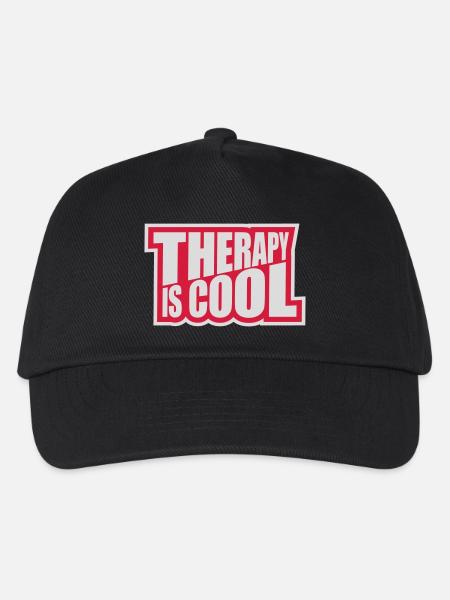 therapy is cool Zitat - Kinder Basecap - Schwarz
