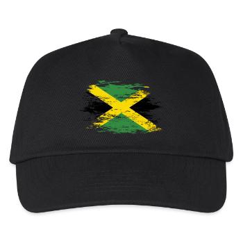 Jamaika Flagge used - Kinder Basecap - Schwarz - Vorne