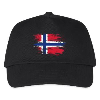 Norway flag used - Kids’ Baseball Cap - black - Front
