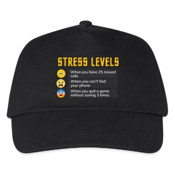 Stresslevel Emo-Chart - Kinder Basecap - Schwarz - Vorne