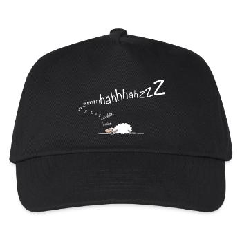 Schaf schläft - schnarcht - Wortspiel - Kinder Basecap - Schwarz - Vorne