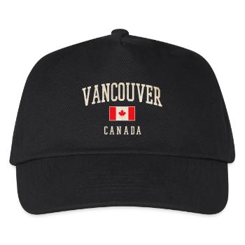 Vancouver Kanada Flag Shirt - Kinder Basecap - Schwarz - Vorne