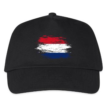 Holland Flagge used - Kinder Basecap - Schwarz - Vorne