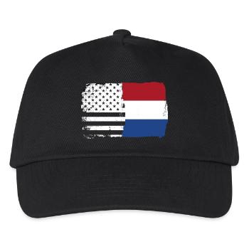 Flag Fusion: Stars Stripes Dutch Brush - Kids’ Baseball Cap - black - Front