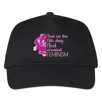 And on the 8th day God created Feminism - Kids’ Baseball Cap - black - Front