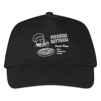 Funny Pizza Box Cat - Pizzeria Gottoria - Kids’ Baseball Cap - black - Front