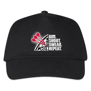 Aim Shoot Swear Repeat Dart Dart Dartboard - Kids’ Baseball Cap - black - Front
