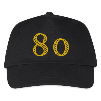 80. 80 YEARS. 80th ANNIVERSARY. 80TH BIRTHDAY. - Kids’ Baseball Cap - black - Front