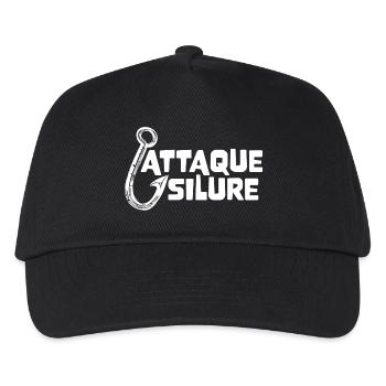 Clan Silure Wear - Design Attaque Silure weiß - Kinder Basecap - Schwarz - Vorne