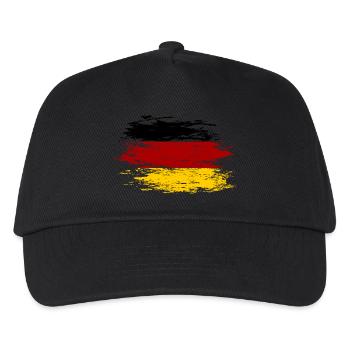 Deutschland Flagge used - Kinder Basecap - Schwarz - Vorne