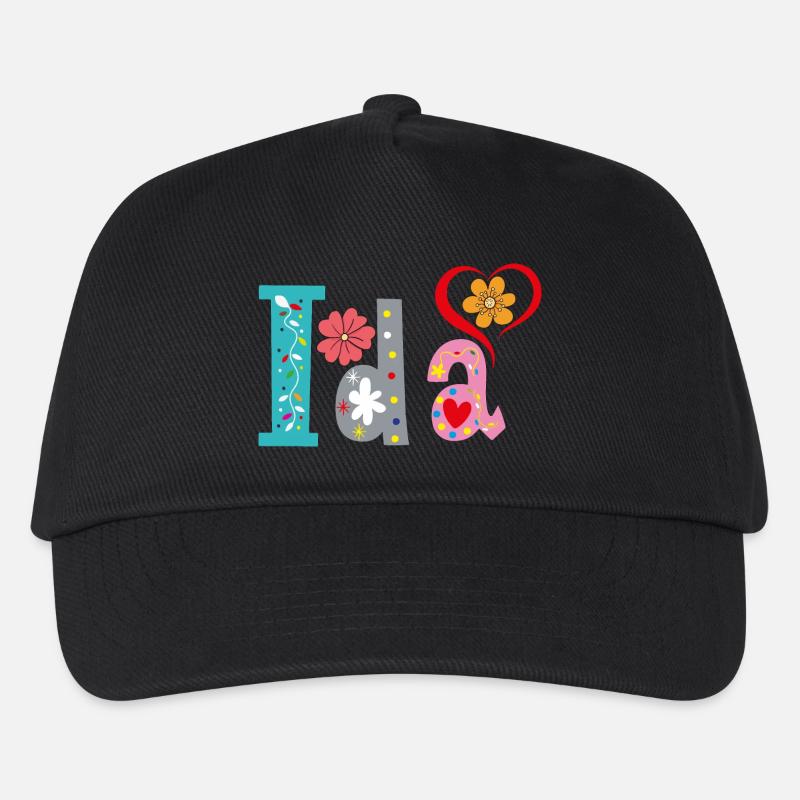 Personalisierter Ida-Name - Kinder Basecap - Schwarz