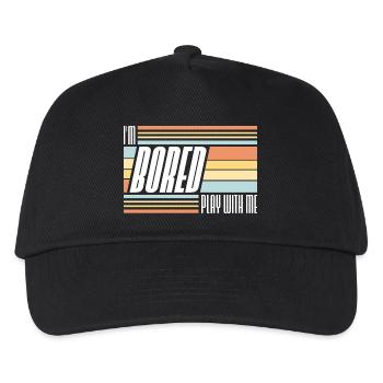 I'm Bored Play With Me I'm Bored Saying - Kids’ Baseball Cap - black - Front
