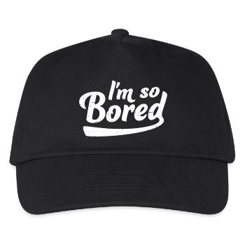 I'm So Bored Ich bin so gelangweilt Langeweile - Kinder Basecap - Schwarz - Vorne
