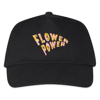 Flower Power Vintage Retro floral - Kinder Basecap - Schwarz - Vorne
