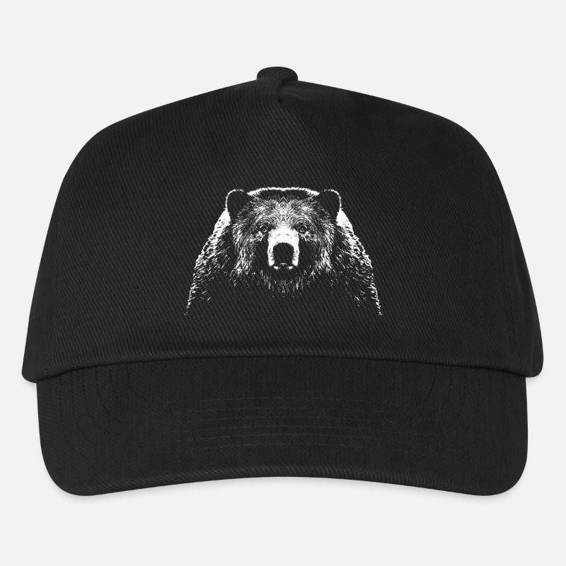 Ours / Tête / Ours - Casquette de baseball Enfant - noir