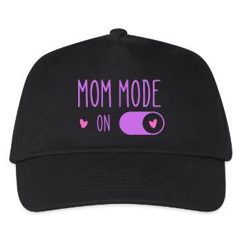 Aktiver Mom-Modus Lila - Kinder Basecap - Schwarz - Vorne