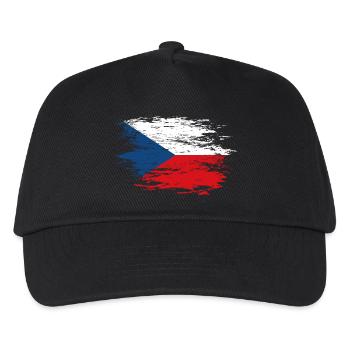 Tschechien Flagge used - Kinder Basecap - Schwarz - Vorne