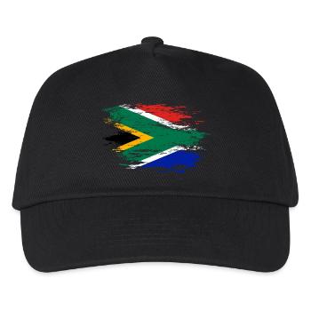 Südafrika Flagge used - Kinder Basecap - Schwarz - Vorne