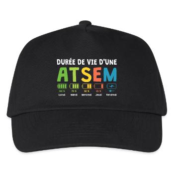 Humour Atsem Maternelle d'école fin d'année atsem - Casquette de baseball Enfant - noir - Devant
