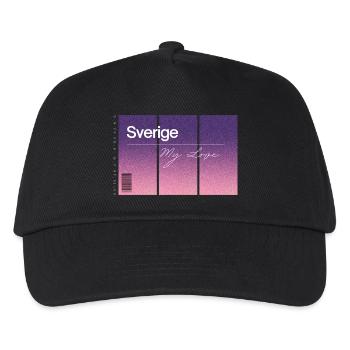 Sverige, my love. Andenken MIT GPS Daten - Kinder Basecap - Schwarz - Vorne
