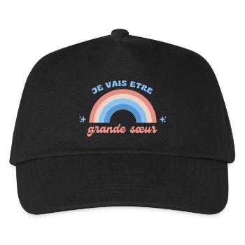 Ich werde eine große Schwester sein - Kinder Basecap - Schwarz - Vorne