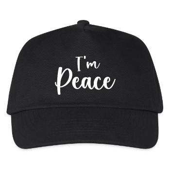 Ich komme in Frieden Ich bin Frieden Lustiges Paar - Kinder Basecap - Schwarz - Vorne