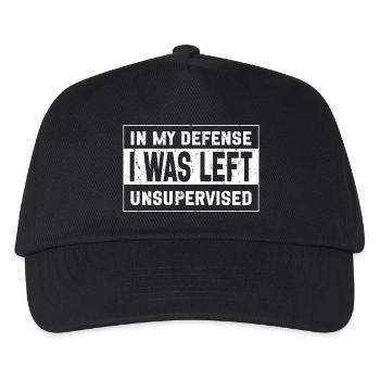 I Was Left Unsupervised - Kids’ Baseball Cap - black - Front