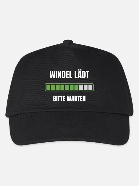 WINDEL LÄDT, bitte warten - Kinder Basecap - Schwarz