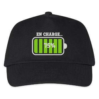 Battery at 75% charge - Kids’ Baseball Cap - black - Front
