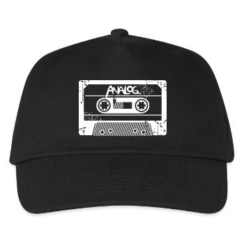 Kassette analog retro Klassiker Symbol vintage - Kinder Basecap - Schwarz - Vorne