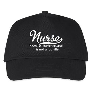 Krankenschwester - Kinder Basecap - Schwarz - Vorne