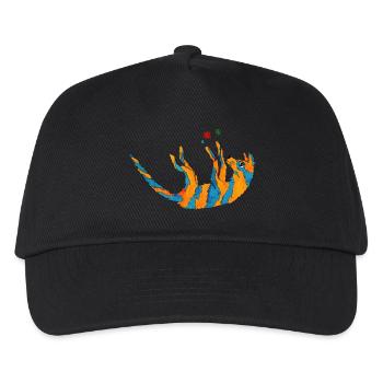 Pen and paper magic wolf playing with D20 dice - Kids’ Baseball Cap - black - Front