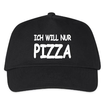 Pizza - Kinder Basecap - Schwarz - Vorne