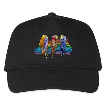 Feder - Kinder Basecap - Schwarz - Vorne
