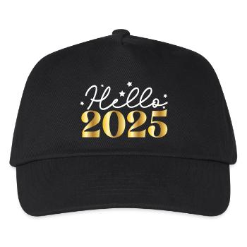 Hello 2025 – Spaßiges Silvester Design mit Sternen - Kinder Basecap - Schwarz - Vorne