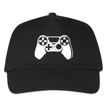Gamepad Grafik - Kinder Basecap - Schwarz - Vorne