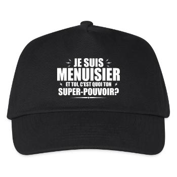 Ich bin Schreiner. Was ist deine Superkraft? - Kinder Basecap - Schwarz - Vorne