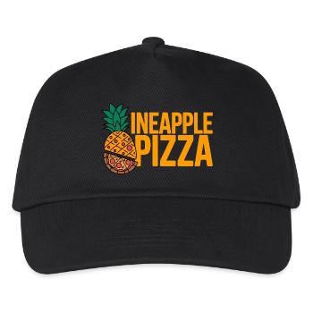 Ananas-Pizza - Kinder Basecap - Schwarz - Vorne