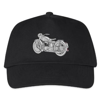 Motorrad Skizze - Kinder Basecap - Schwarz - Vorne