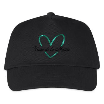 Brautteam Glitzer Grünes Herz - Kinder Basecap - Schwarz - Vorne